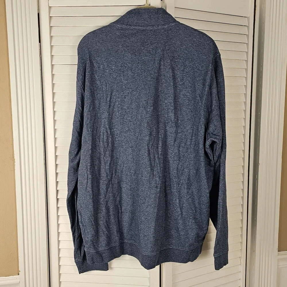 Johnnie O Mens Heathered Blue Sully 1/4 Zip Pullover Sweater XL - Picture 2 of 4